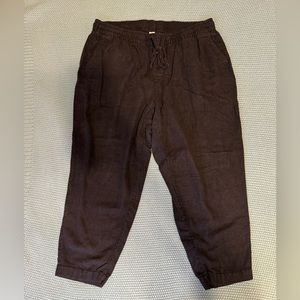 Old Navy High-Waisted Linen-Blend Straight Cropped Plus-Size Pants